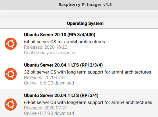 raspberry pi setup screenshot